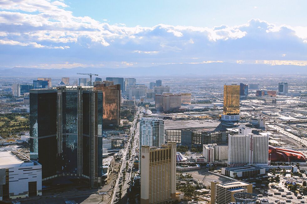 An aerial view of Las Vegas, Nevada.