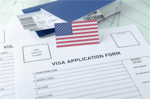 A visa application form for US residency